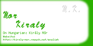 mor kiraly business card